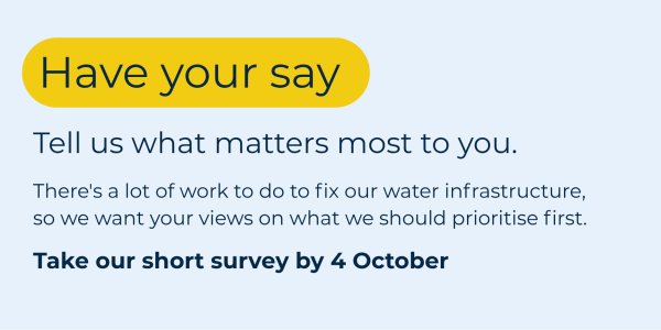 Have your say on the Water Services Strategy by 4 October
